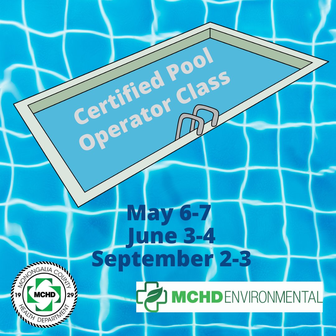 WVMCHD's tweet image. Summer is on its way! MCHD Environmental Health will be holding certified pool operator classes. To register, call 304-598-5131.
#wvmchd #pooloperator #pools #swim
monchd.org/pools.html
🏊‍♀️🏊‍♀️🏊‍♀️🏊‍♀️🏊‍♀️🏊‍♀️🏊‍♀️