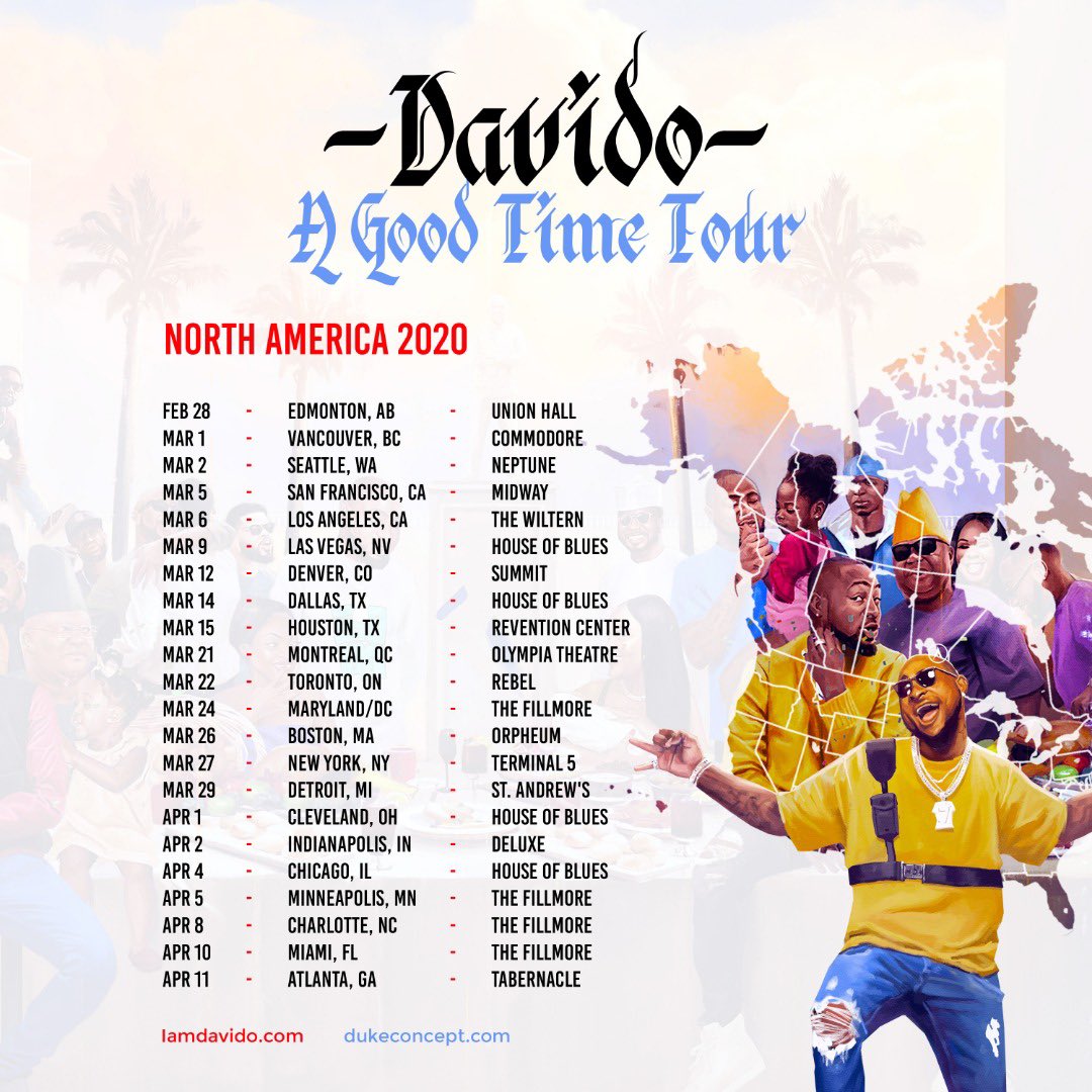 Tour about to be lit! Last batch of tickets going fast! iamdavido.com/tour