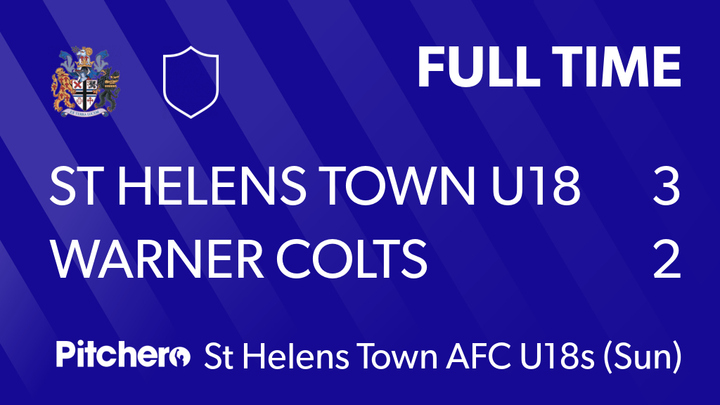 sthelenstownfc's tweet photo. FULL TIME: St Helens Town U18 3 - 2 Warner Colts
#STHWAR #Pitchero
https://t.co/E9nEliKbU6 https://t.co/yHdYZgo2nK