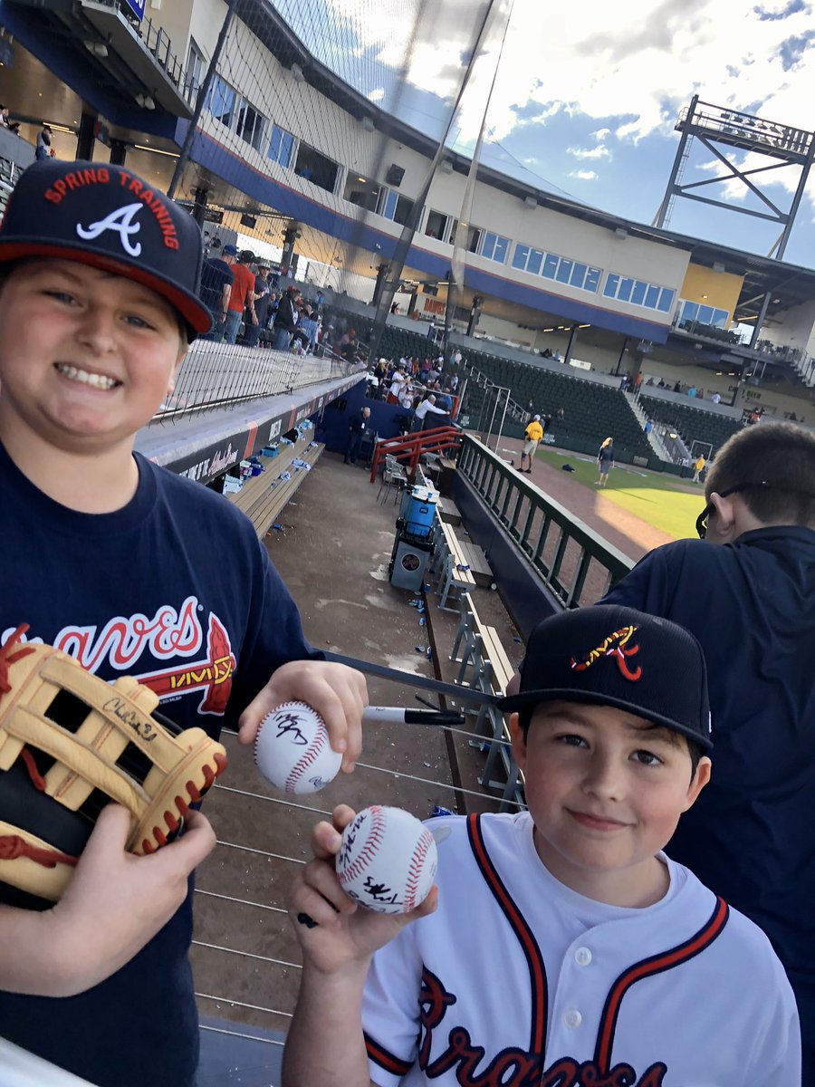 KenRiversNet's tweet photo. @cculberson8 gave AD a ball during a game last season at Wrigley. His big goal for this trip to spring training was to have Charlie sign the ball. Trip made. Thank you Charlie!#braves #springtraining #thankyou https://t.co/b7q69Iujcs