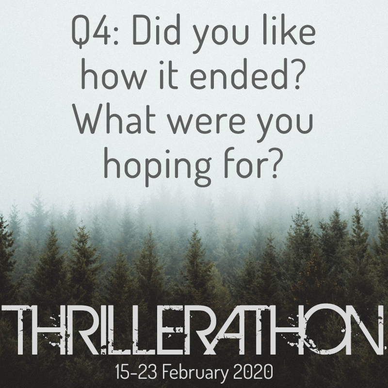 thrillerathon's tweet photo. Q4: What did you think of the ending? #ThrillerAThon https://t.co/JtK1dXlKfB