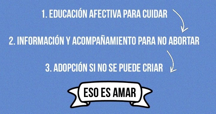 💙Educación AFECTIVA para CUIDAR
💙INFORMACIÓN y ACOMPAÑAMIENTO para NO ABORTAR
💙ADOPCIÓN si no se puede CRIAR
#SalvemosLas2Vidas

@BeluLombardi_ @MajoMancino @TaniUrraza @AnaBelenMarmora @Amparo_Medina @centrobioetica @giselabarreto7 @fiore_cristina @ConMisHijosNoSF