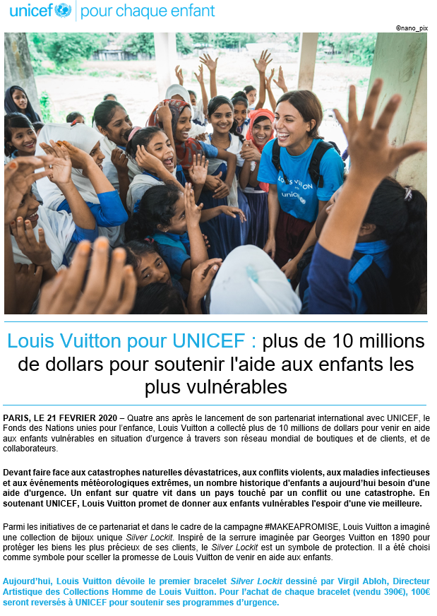 Unicef28's tweet photo. Louis Vuitton pour UNICEF https://t.co/DfeYgrcf7y https://t.co/1YmmYdhdL7