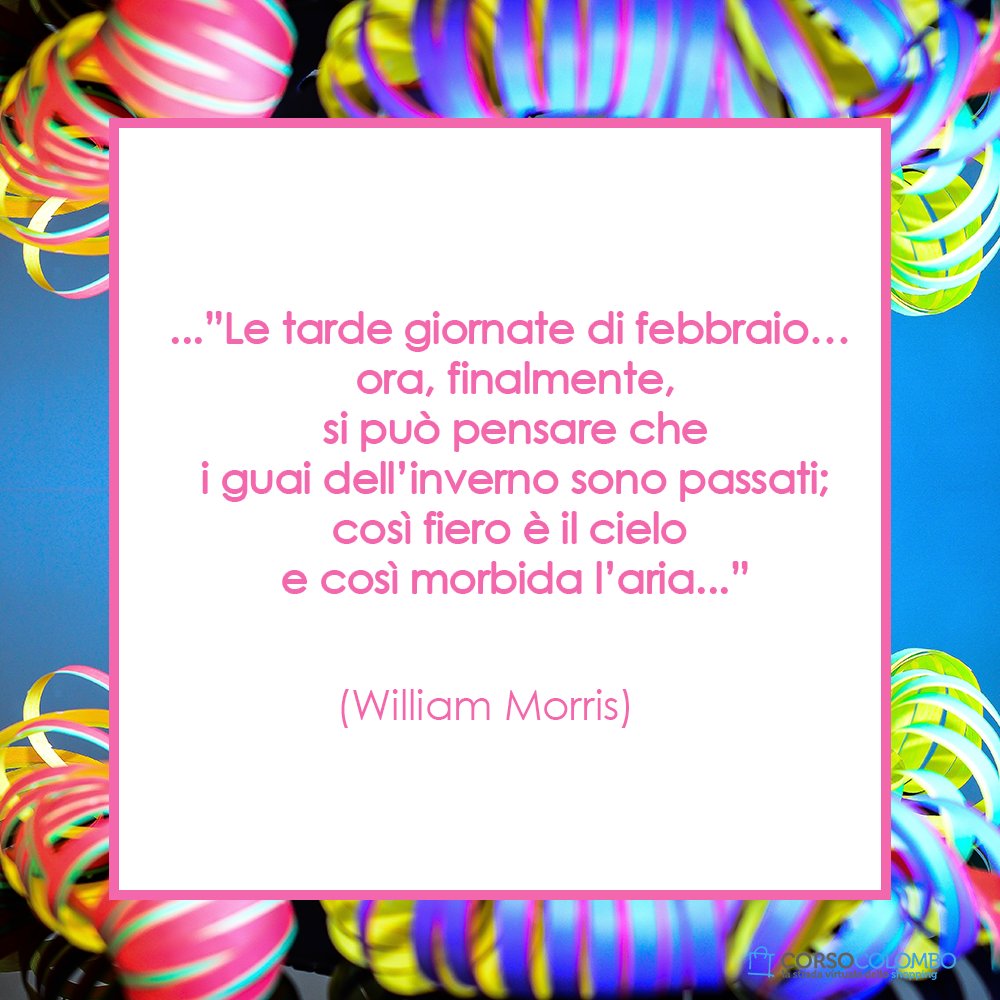CorsoColombo's tweet photo. ..."Le tarde giornate di febbraio… ora, finalmente, si può pensare che i guai dell’inverno sono passati;
così fiero è il cielo e così morbida l’aria..."
(William Morris)
.
.
.
#febbraio #inverno #cielo #williammorris https://t.co/gqMXm0x3xd