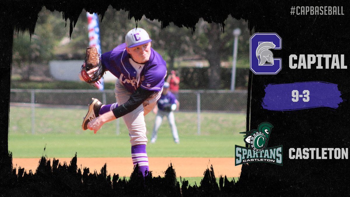 Crusaders WIN vs Castleton University 9-3!

Heidecker comes in out of relief and gets the WIN going 4 1/3 inn.
7 K’s

Otto 4-5
Grisez 3-5
Rochardson 1-5 w/ 3 run home run

Back in action tomorrow for DH vs Alma College 1st pitch 1 pm @ Lake Myrtle Park

#AAIT
#CapBaseball