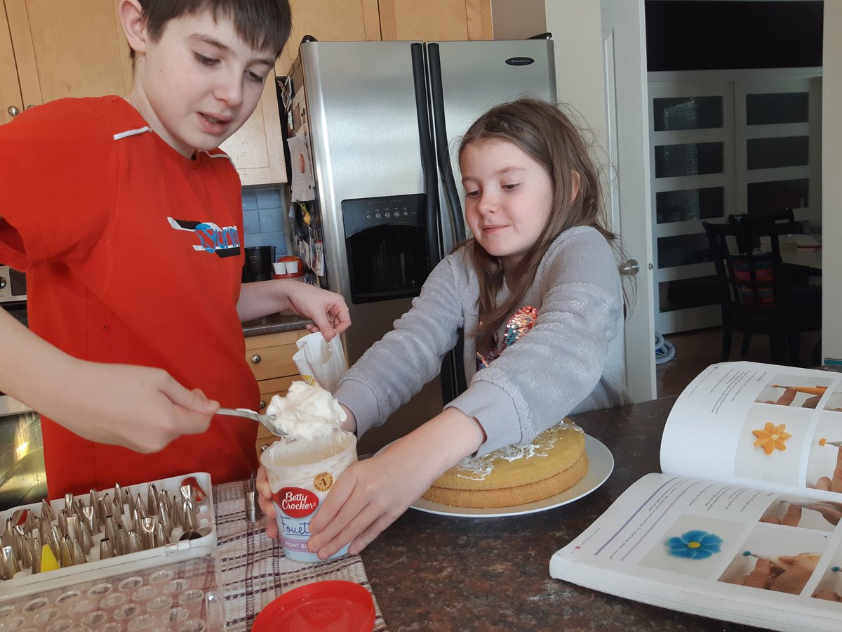 Nath_CHoward's tweet photo. Hey @mellaf18, following our discussion on #leadership and #learning, here's a true example of learners teaching learners! Got my son a book at the library on cake decorating, and he's learning and teaching his little sister at the same time! #MaxterChef https://t.co/JtjMlX3oKJ