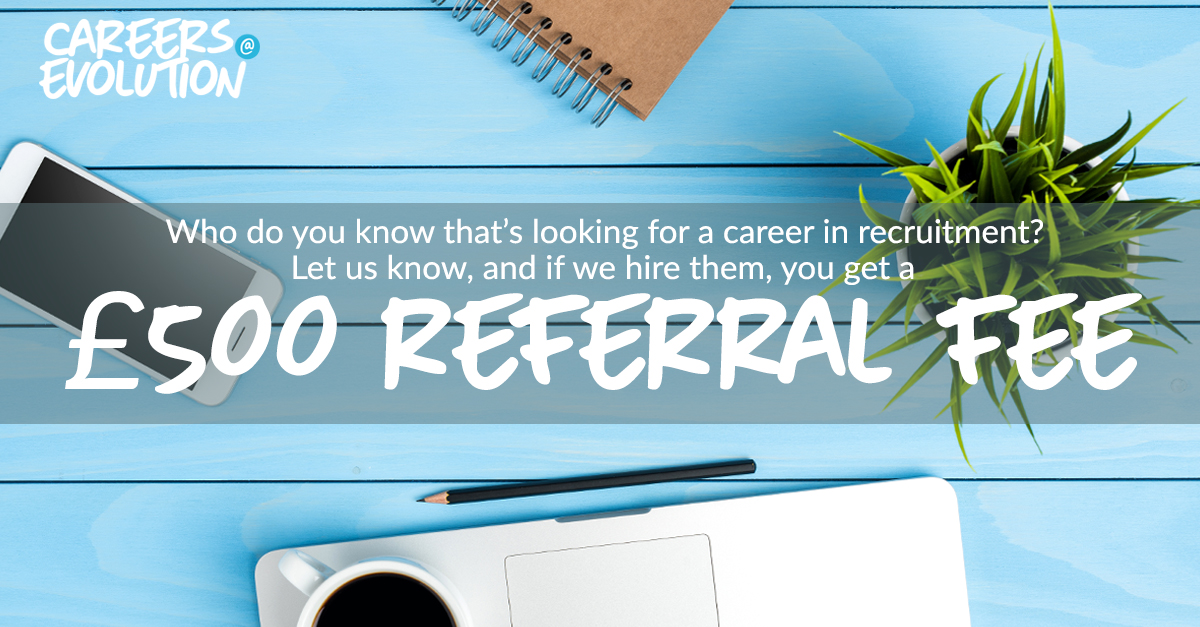 Do you know someone looking for a new recruitment role? 

Refer them to Evolution today! bit.ly/2NUf0zI

#JoinOurEvolution #recruitment #referral