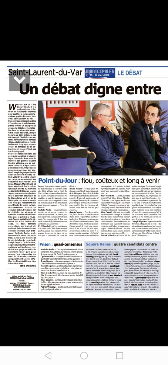 Cyril_Cousinie's tweet image. Bonjour à tous,
Retour sur les articles suite au débat, diffusés avec l'autorisation du groupe Nice-Matin @nice_matin que je remercie. Cela vous permet de faire un bon tour d'horizon des différentes propositions des candidats.
A+ 😉