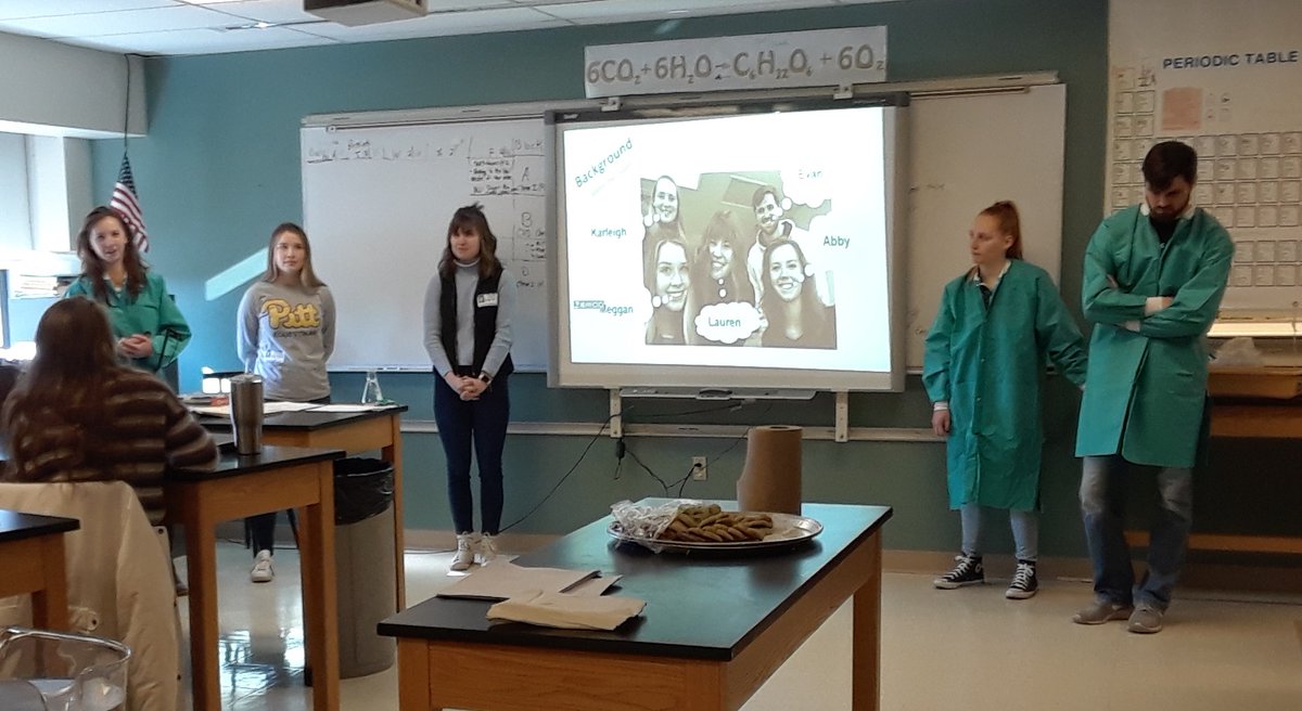 BaylesTaryn's tweet photo. An awesome start to our CHE 613 outreach projects with @abby_hdaniels @evkendall17 @megganrosie at South Side Area High School in Hookstown, PA @SSSDRAMS #itsgoodtobecheme @PittEngineering @ChemePitt @PittChemEugrad @PittAIChE Thank you Mrs. Satler &amp; your amazing Chemistry class! https://t.co/Dkg6ftybvl