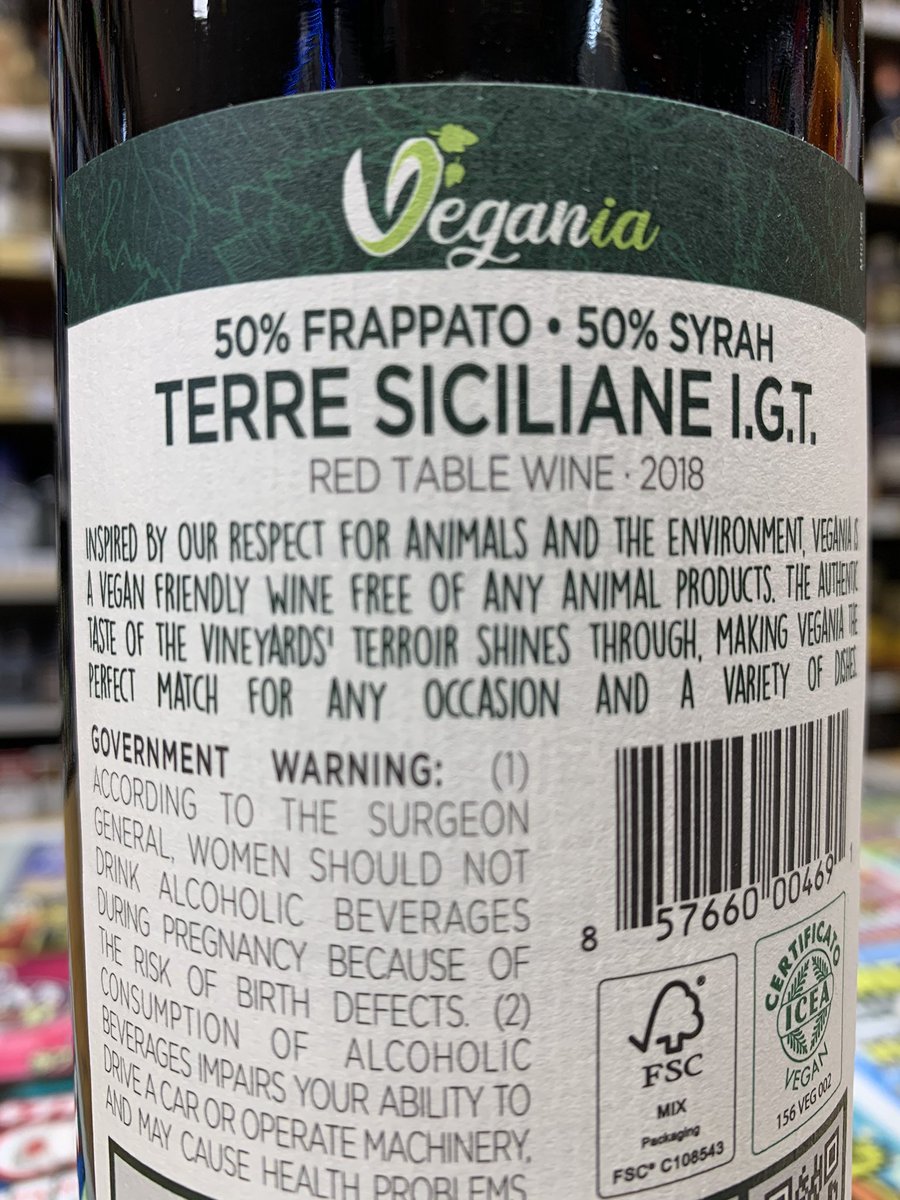 JM_Liquor's tweet photo. Compassionate consumers will appreciate this 50% Frappato • 50% Syrah table wine by Italy’s @EnoitaliaWines. #Vegania #NowAtJMLiquor https://t.co/MdkNuahKAu
