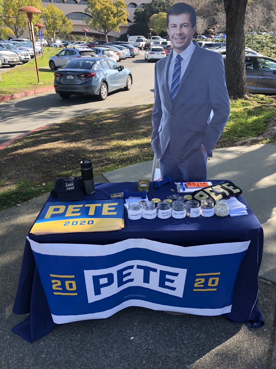 MarinforPete's tweet photo. Come find us at the Marin County Civic Center Farmers Market! Get your Pete Gear and help @PeteButtigieg #WinTheEra https://t.co/ojZ3QvghLU
