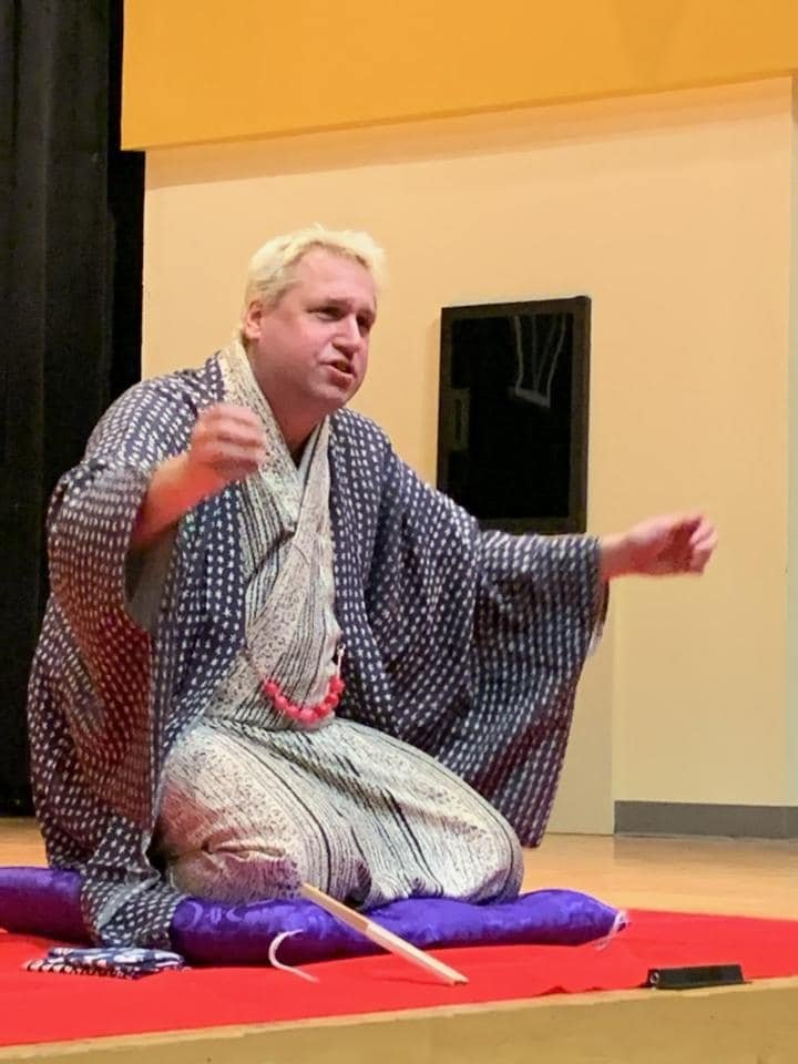 DougShimell's tweet photo. Great audience at @VillanovaU for the #Ancient #Japanese #StandUpComedy of @katsurasunshine  #OneMoreShow 3pm today at @RosemontCollege #LawrenceHall. #TicketsStillAvailable to benefit @harmonyforpeace. Thanks, #TomokoTorii! https://t.co/eUTgZgqa6c… https://t.co/UZmwlpYcek