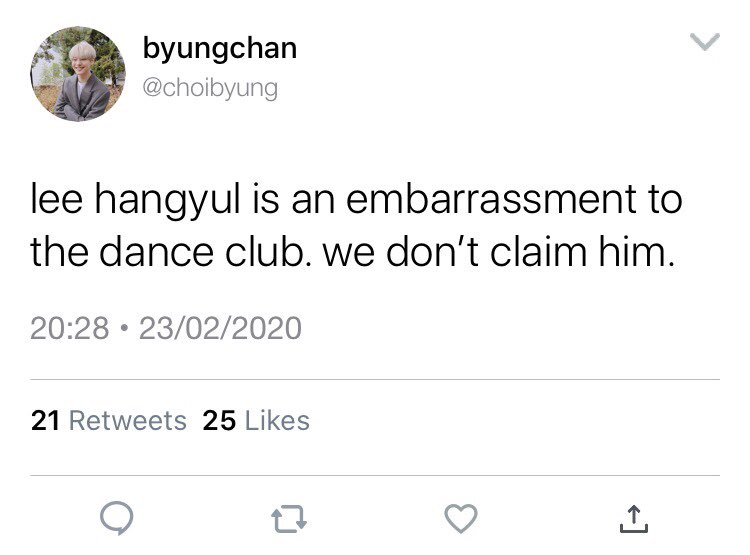 ➳ byungchan doesn’t claim hangyul.