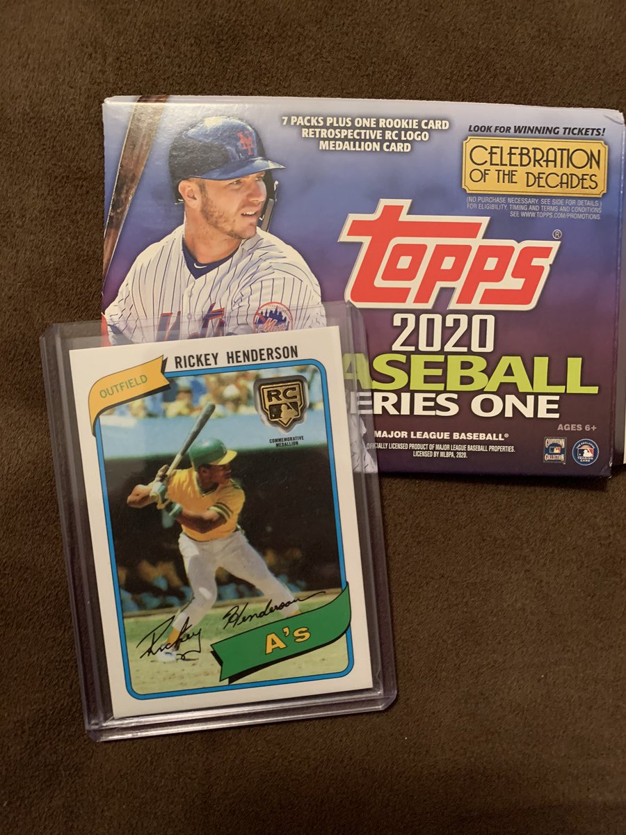 JMalbone's tweet image. Love these 2020 Rookie Card Retrospective RC Logo Medallion cards!!  #RickeyHenderson #2020Topps