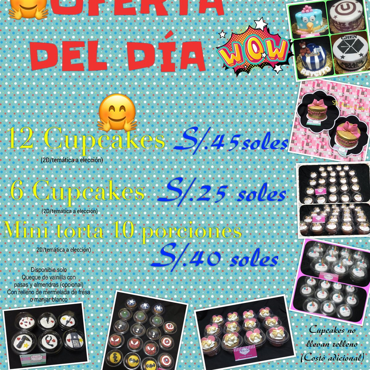 dkariscake's tweet photo. #Karismaticas &amp; #Karismaticos tenemos una súper oferta hasta el día martes 🤗 para cualquier ocasión y cualquier temática en (2D) 🤗 cualquier consulta nos pueden mandar un inbox o whatsapp: 977547972 https://t.co/Z6G4fDBw5R
