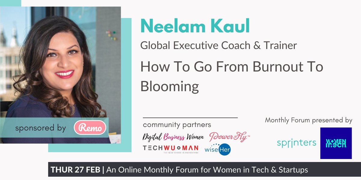 Neelam Kaul (<a href="/Neelam_coaching/">Neelam Kaul</a>) is joining a Panel Discussion on How To Go From Burnout To Blooming, what are your thoughts? Don't miss out! 

Register here: eventbrite.com/e/monthly-foru…