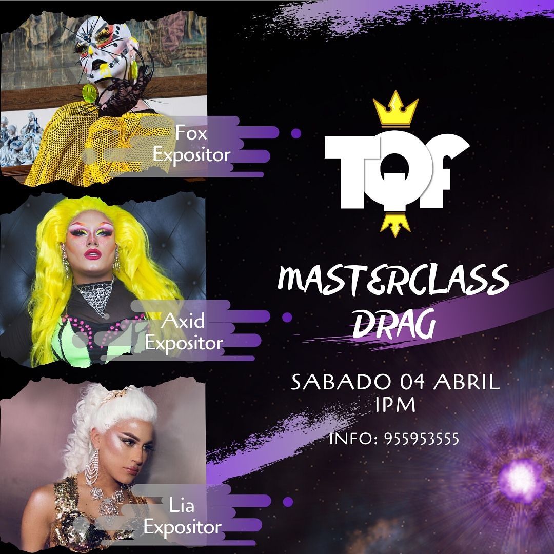 TheDragFactorpe's tweet photo. Porque tú lo pediste! MASTERCLASS DRAG.  Aprende a maquillar , peinar pelucas, armar tu cuerpo y mucho más.
Incluye:
Barra libre.
Coffee break
Photoshoot 
Dj sessions
Drag Performances
Sorteos, Premios
Y más... Sábado 04 de abril (cupos limitados) info al Dm o al 955953555. https://t.co/70qlyugQI7