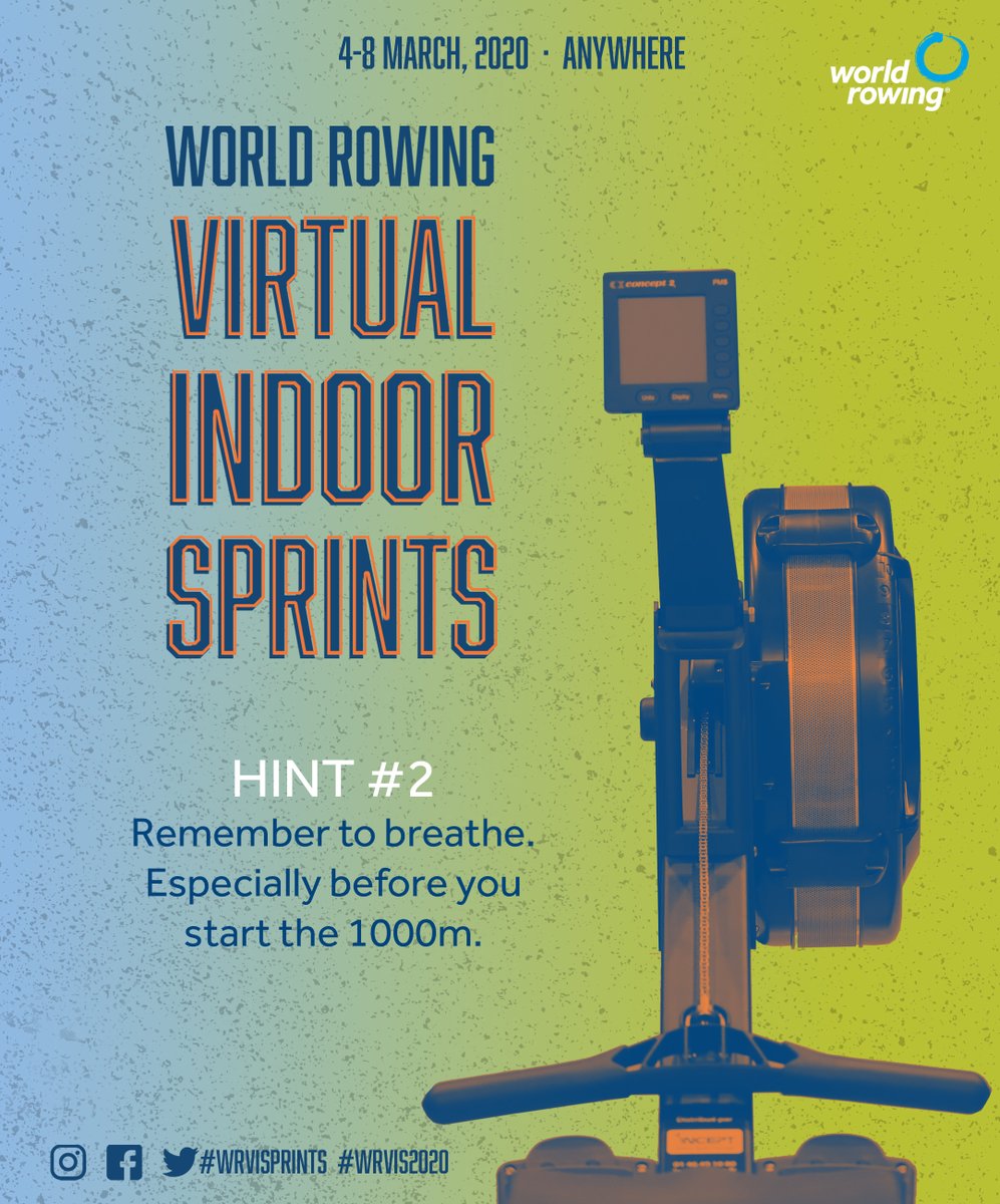 WorldRowing's tweet photo. Join in from ... anywhere #WRVISprints #WRVIS2020 #indoorrowing https://t.co/zftsTbktO7