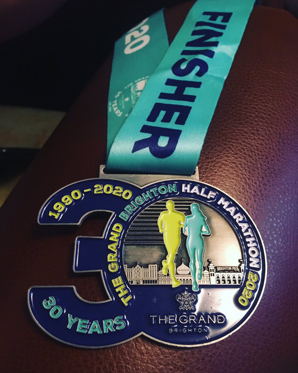 Brighton half marathon, very windy going out but had the wind behind us coming back home 😊👍