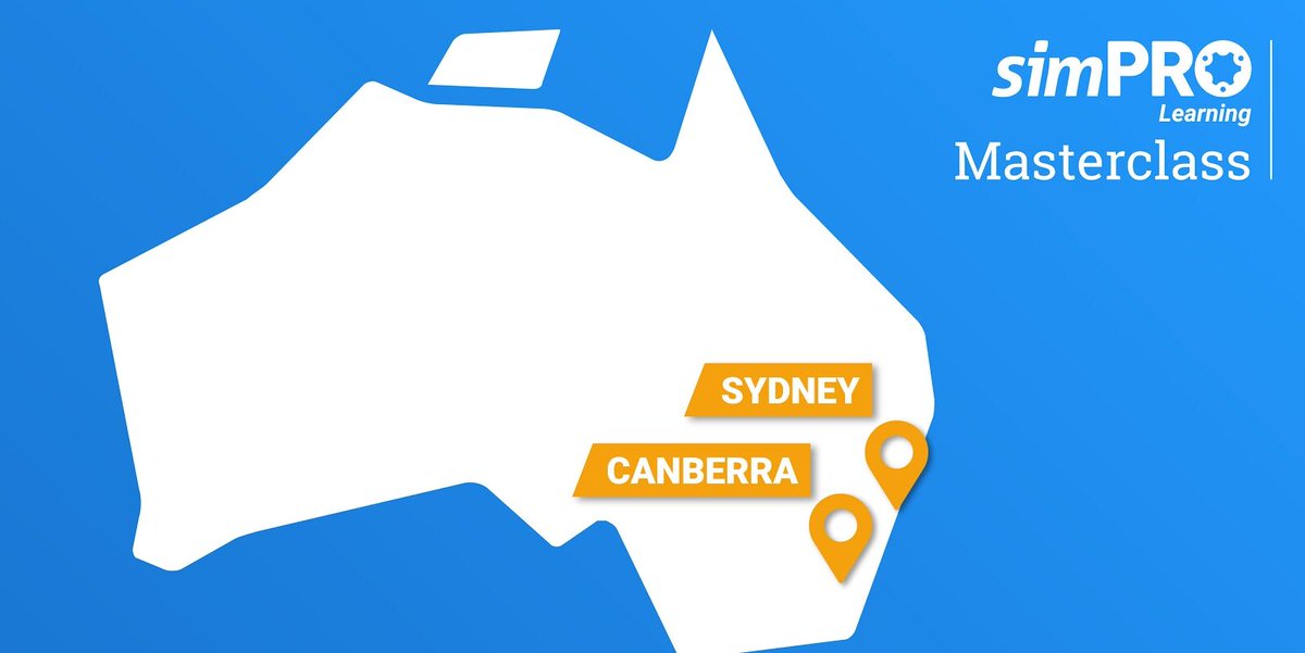simprosoftware's tweet photo. Don't miss our latest innovative and hands-on simPRO Learning event in Canberra and Sydney this week 😍 🇦🇺🤩 Grab your tickets for the simPRO Masterclass Meetups here: https://t.co/4UONQIBetG #business #learning #fieldservice https://t.co/jvHklB3sNs