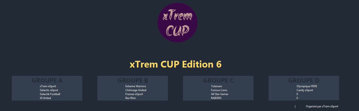 Voici les poules du tournoi d <a href="/xtrem_esport/">xTrem eSport</a>  force et honneur mes gars on fait notre mieux on y croit 🔴🔘🔴