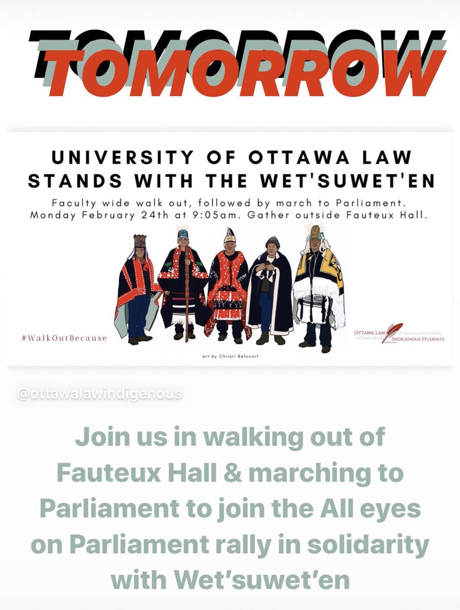 Attention uOttawa staff & students! Join @ILSAuOttawa in walking out of Fauteux Hall tomorrow, followed by a march to Parliament where we will join the All Eyes on Parliament Rally. Please share and use the hashtag #WalkoutBecause