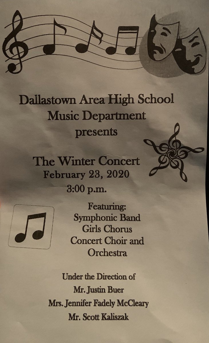 DallastownSD's tweet photo. The DAHS Music Winter Concert is off to a superb start! Kudos to our fabulous student musicians for demonstrating their gifts and talents under the direction of Mr Buer, Mrs. McCleary and Mr. Kaliszak! https://t.co/zjfGACql50