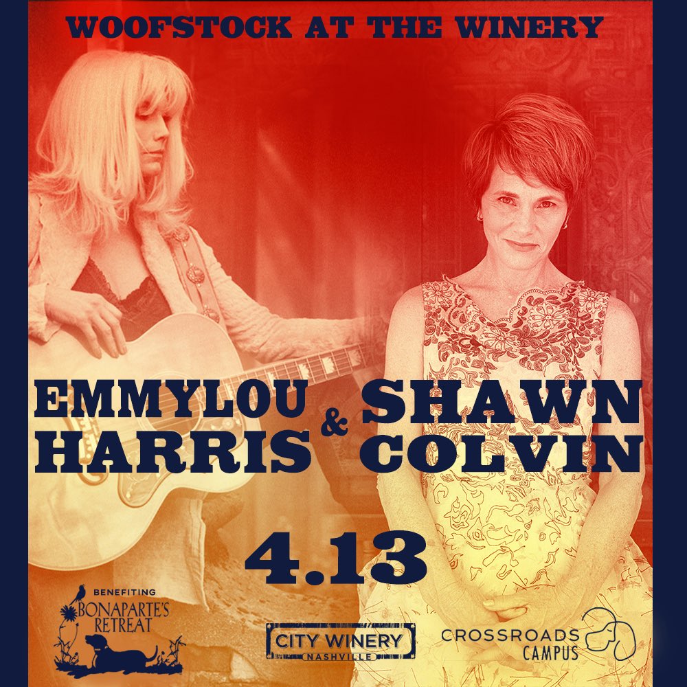 Bonaparte's Retreat (@br_dogrescue) on Twitter photo Don’t miss it! Woofstock at the Winery. April 6 & 13. Benefiting <a href="/BR_DogRescue/">Bonaparte's Retreat</a> & <a href="/CrossRdsCampus/">Crossroads Campus</a>
<a href="/CityWineryNSH/">CityWineryNSH</a> <a href="/EmmylouSongbird/">Emmylou Harris</a> <a href="/RodneyJCrowell/">Rodney Crowell</a> <a href="/Shawn_Colvin/">Shawn Colvin</a> #woofstock #woofstockatthewinery Don’t miss it! Woofstock at the Winery. April 6 & 13. Benefiting <a href="/BR_DogRescue/">Bonaparte's Retreat</a> & <a href="/CrossRdsCampus/">Crossroads Campus</a>
<a href="/CityWineryNSH/">CityWineryNSH</a> <a href="/EmmylouSongbird/">Emmylou Harris</a> <a href="/RodneyJCrowell/">Rodney Crowell</a> <a href="/Shawn_Colvin/">Shawn Colvin</a> #woofstock #woofstockatthewinery