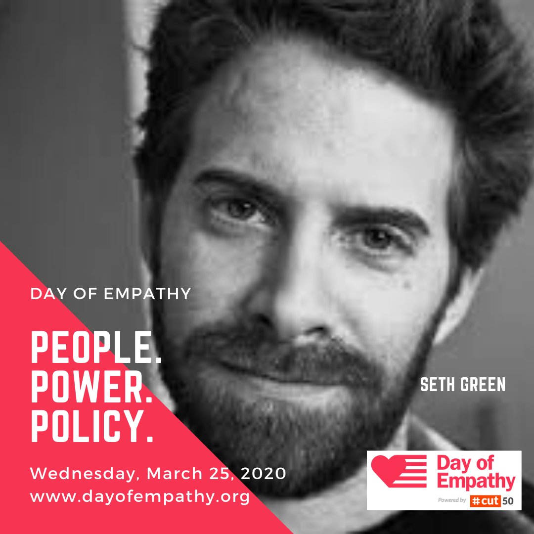 LouislReed's tweet photo. "I believe PEOPLE impacted by the criminal justice system have POWER in their stories to influence smart reform POLICY, which is why I support the #DayofEmpathy through @cut_50's #EmpathyNetwork." -@SethGreen 
https://t.co/zEgGKx7pBi 3|25|2020 https://t.co/S1LrznS5XI
