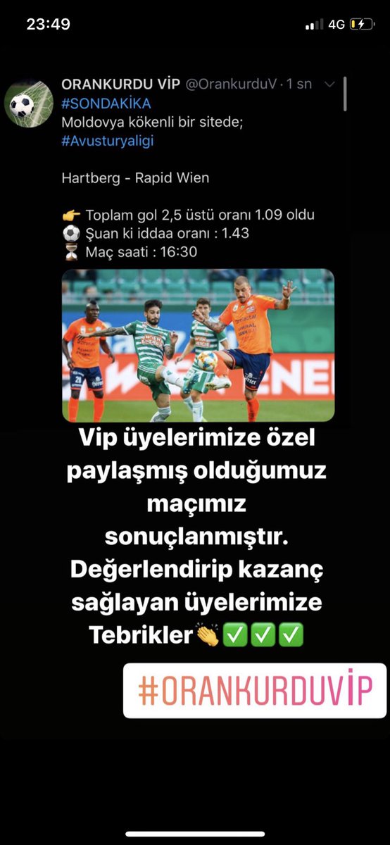GÜNÜ 5/5 ile kapatıyoruz. DESTEĞİNİZ İÇİN TEŞEKKÜRLER 👏✅✅✅✅✅

instagram.com/orankurduvip