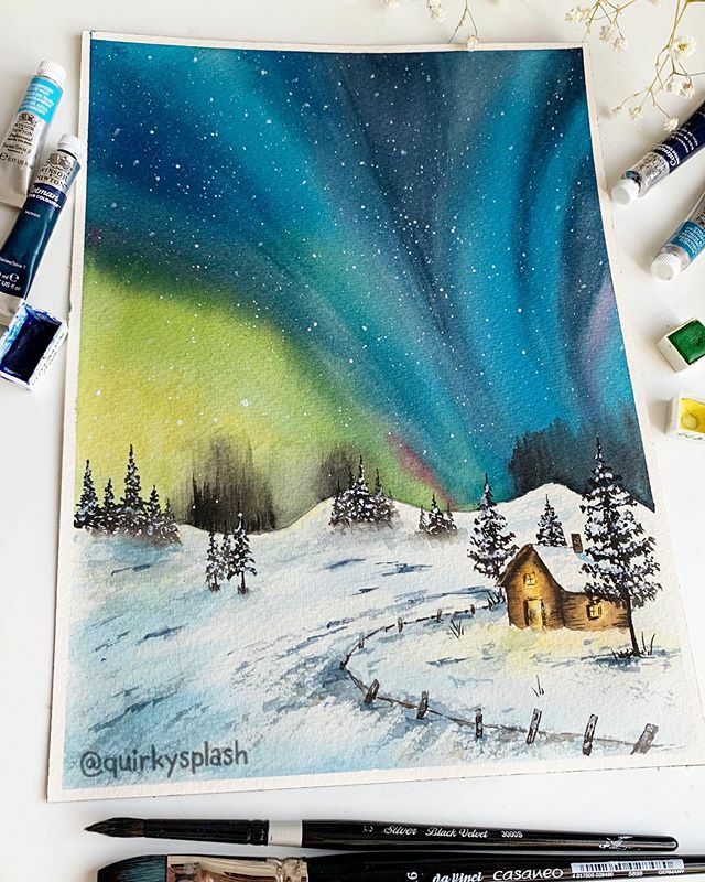 QuirkySplash's tweet photo. Exhibiting this A4 size northern lights painting in my upcoming exhibition next month. Stay tuned for more details :)
..
.
.
.
.
.
.
.
.
. #quirkysplash 
#watercolor #watercolorpainting #waterblog #watercolor_art #watercolor_daily #watercolor_guide #watercolor_gallery #water… https://t.co/O7tMm6CX3u