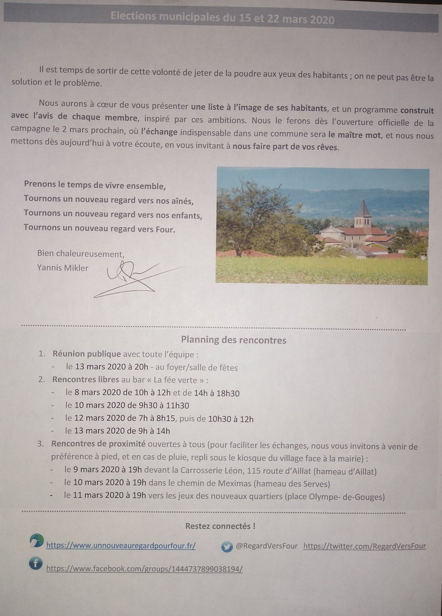 TwittMikler's tweet photo. On profite du weekend en famille pour joindre l'utile à l'agréable : balade au soleil en famille, et dépôt de lettre présentant les enjeux d'un programme qui sera construit collectivement, au cœur d'une liste à l'image de ses habitants #Municipales2020 #unNouveauRegardPourFour https://t.co/UV7nNlQQPu