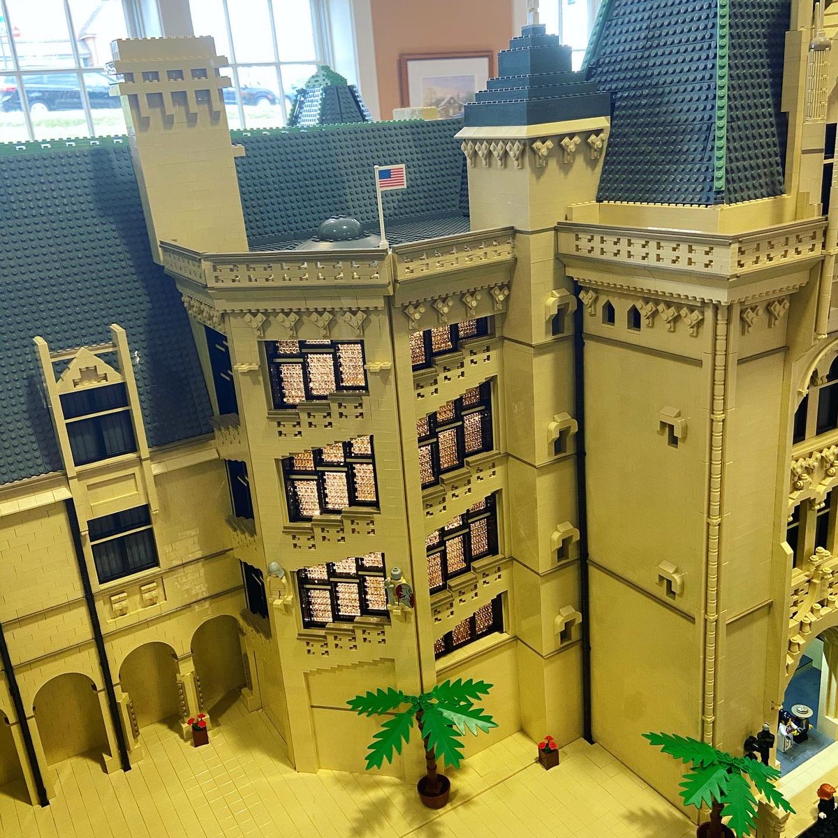 HillYeah7's tweet photo. The custom-built Lego “Brickmore” is on display at @boonelibrary. It’s a Lego model of the Biltmore mansion featuring 60,000+ bricks & 1,200+ build hours; built the members of the OKILUG brick club in Cincinnati. #lego #legocustom #Brickmore #Biltmore #okilug #cincinnati #nky https://t.co/eSBRbT4JFg