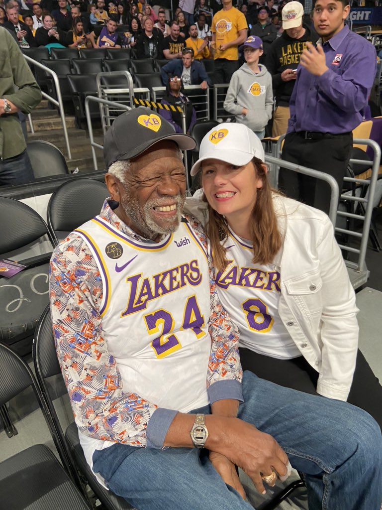 RealBillRussell's tweet photo. .@STAPLESCenter #Celtics vs Lakers I see everyone tweeting I am wearing @Lakers jersey. I would do anything to honor #KobeAndGianna  I am always a @celtics  We had a deeper connection 2+4 does = 6. We had much Love &amp; respect for one another! @NBA #MambaForever #MambaMentality https://t.co/BIAWFULJyi