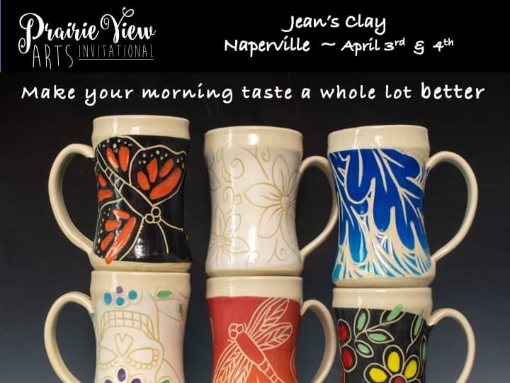 PrairieViewArts's tweet photo. Wouldn't your coffee taste better in one of these? Jean is coming back to Prairie View in April! #JeansClayStudio #PVA #Art #Naperville https://t.co/ywcQpks0W9