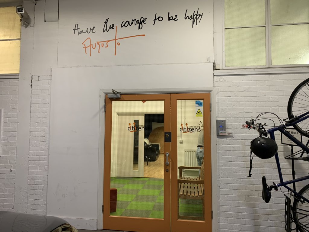 LawnmowersITC's tweet photo. Brilliant weekend for our Artistic Director Claire @HillsWilson @CardboardCitz Joker training. It helped refresh, refocus & think about the different ways in which @LawnmowersITC can explore Forum Theatre and Jokering. #ldartistsasjokers #cardboardcamps #importanceoflanguage https://t.co/FIUaltqxtT