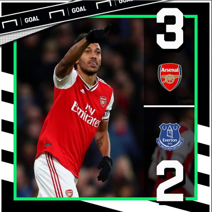 Félicitations à <a href="/Arsenal/">Arsenal</a> pour la deuxième victoire d'affilée.
Et encore plus, au capitaine,la panthère 🇬🇦 @Aubameyang7  pour son doublé ,et totalise 17buts en premier League 🇬🇦👍, en devient de facto meilleur buteur avec J.Vardy qui en dispose le même nombre.