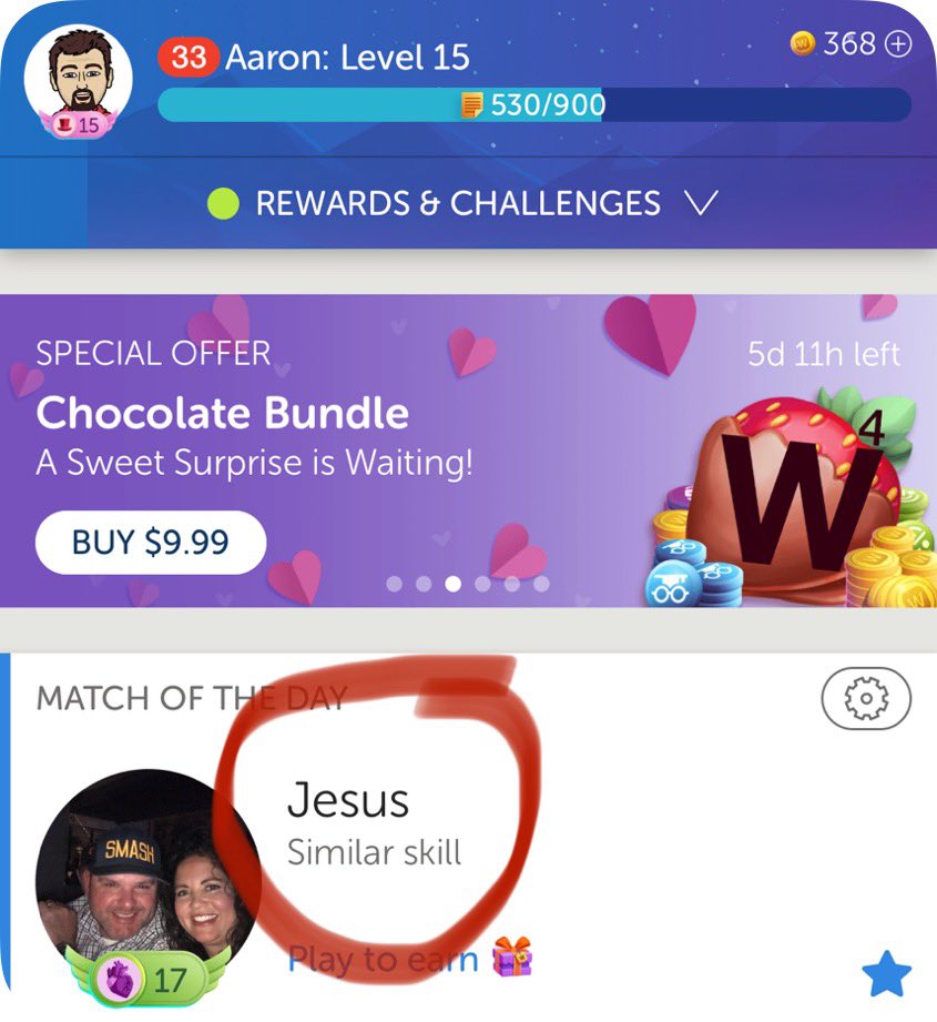 aaronsain's tweet photo. Words With Friends might be overestimating me just a bit!! https://t.co/KNJcoUC5uS