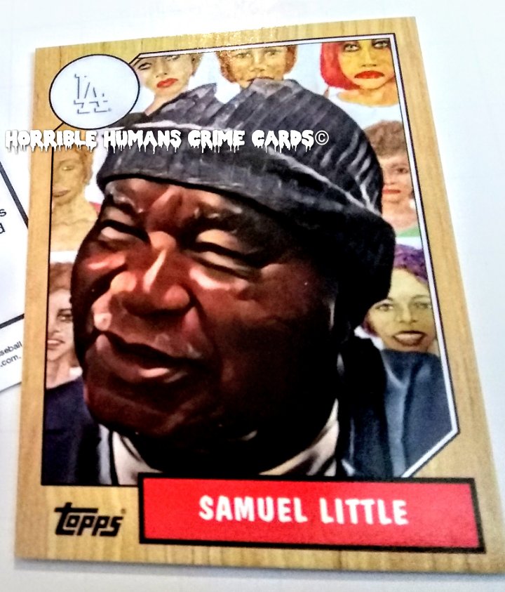 CrimeCards's tweet photo. Samuel Little 
Horrible Humans Crime Card

#serialkiller #samuellittle #killer #horriblehumanscrimecards
#truecrime https://t.co/RGoxqPWKR9