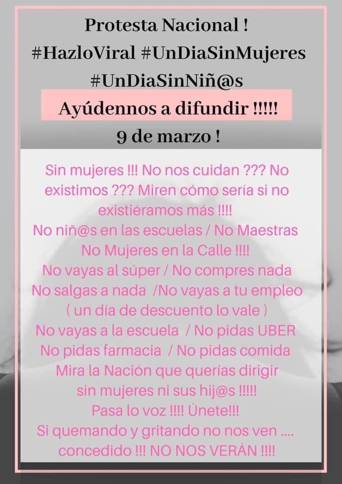 Vazquezlizzy82's tweet photo. Estoy dentro por todas las mujeres, por nuestros niñas, víctimas todos los días de violencia en este país.
A las mujeres no se toca nosé violan y no se matan.
A las mujeres se les respecta, como el pétalo de una rosa.
#UnDiasinNiñas
#UnDiaSinNosotras
#UnDiaSinMujeres
#9demarzo https://t.co/R20t2iyp0K