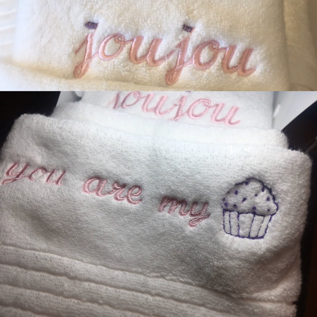 thoughtinthread's tweet photo. Set of #personalised #towels #handmade gift @nettedesignz @Xav_Anderson @KALEIDOCHICLDN @Arabinlondon @DuggalsL @petitmiracles https://t.co/RQwX3fZcyk