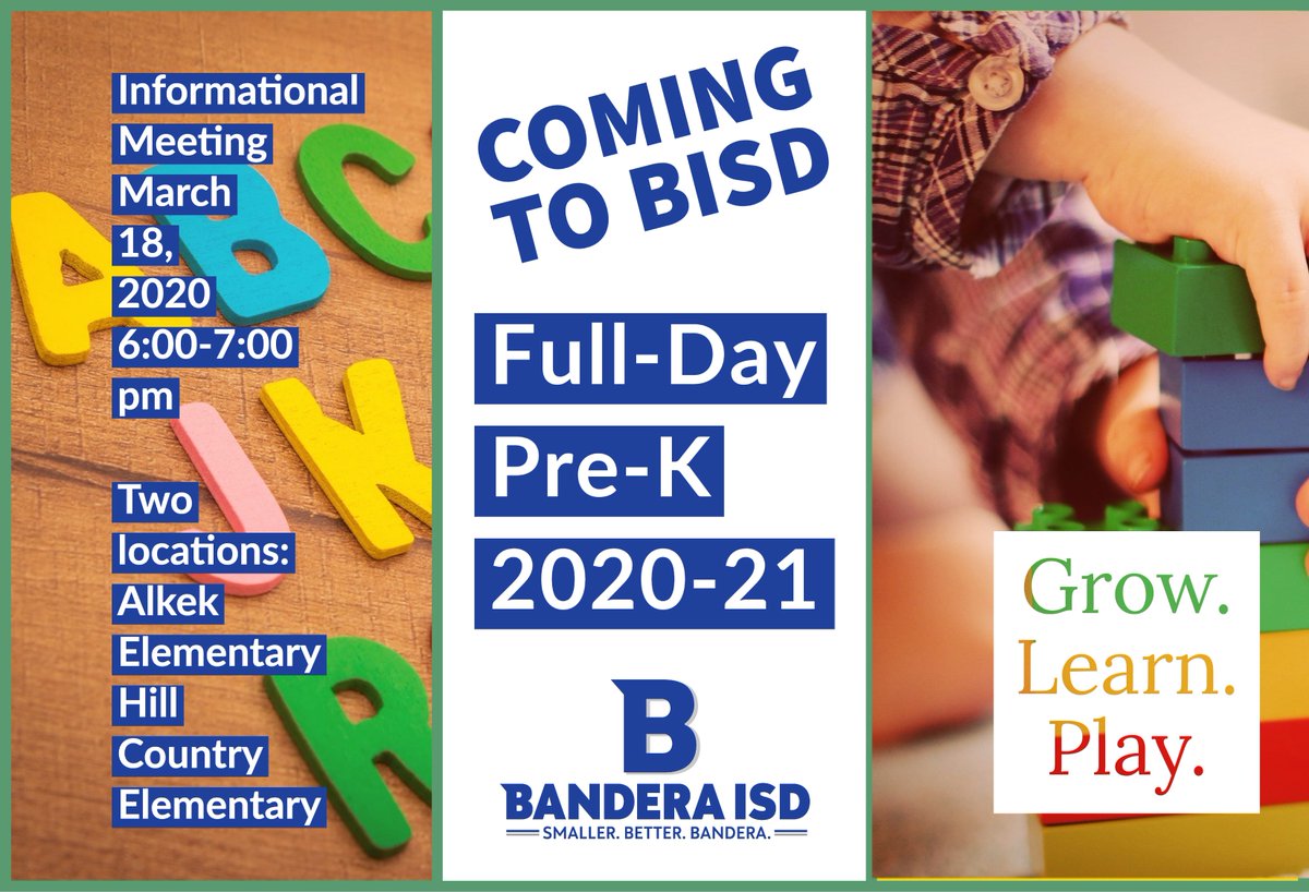 Full-day Pre-K is coming to BISD in 2020-21. If you have a child who will be four years old on 9/1/20 and are interested in enrolling him/her in  BISD's program, please complete this form: tinyurl.com/bisdpk