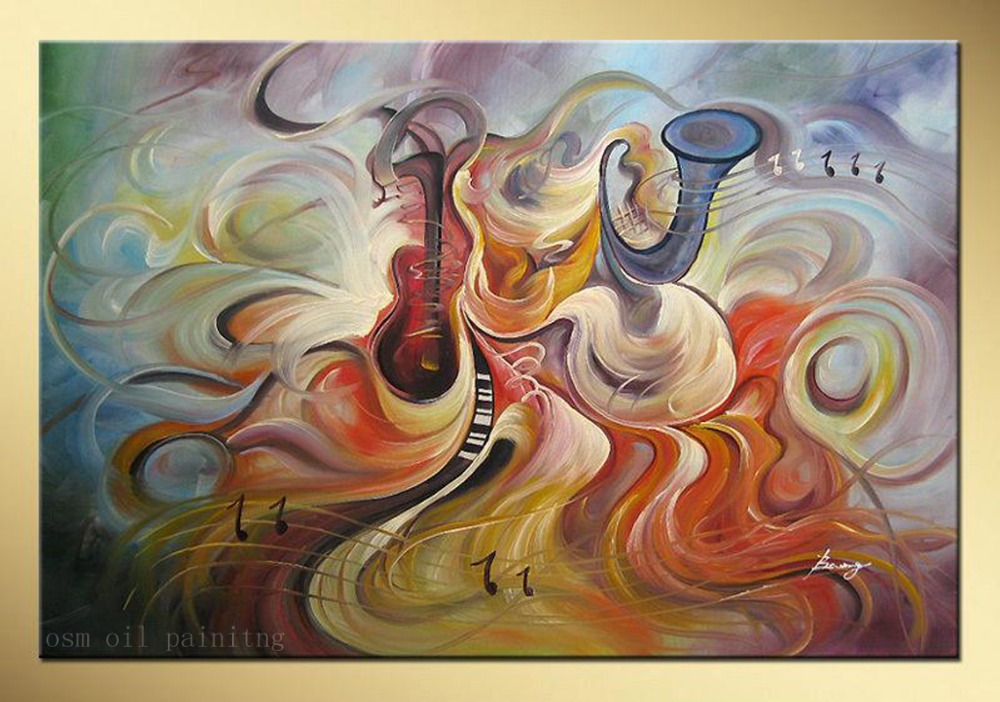 Free Shipping Handmade Violin Piano Concert Music Abstract Hand Painted Oil Painting no Frame Draw Canvas Painting &amp; Calligraphy my-artwork.com/product/free-s…