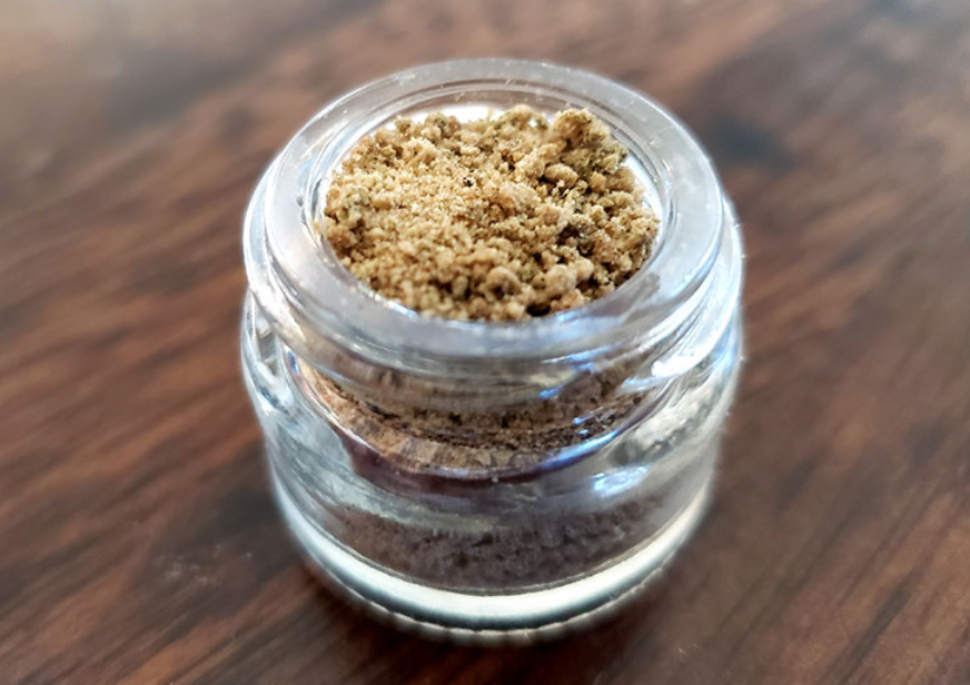 Here is a shot of some bubble hash, which is not vaporized due to the residue left behind. "Bubble hash is a cannabis concentrate made using ice water. Bubble hash gets its name from the bubbles that form when it is smoked. Full melt is an especially refined type of bubble hash."