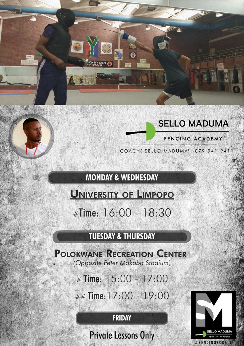 SelloMaduma's tweet photo. #KeaDrive
#SelloMadumaFencingAcademy in #Polokwane #FencingForAll https://t.co/wpvzEqvrli