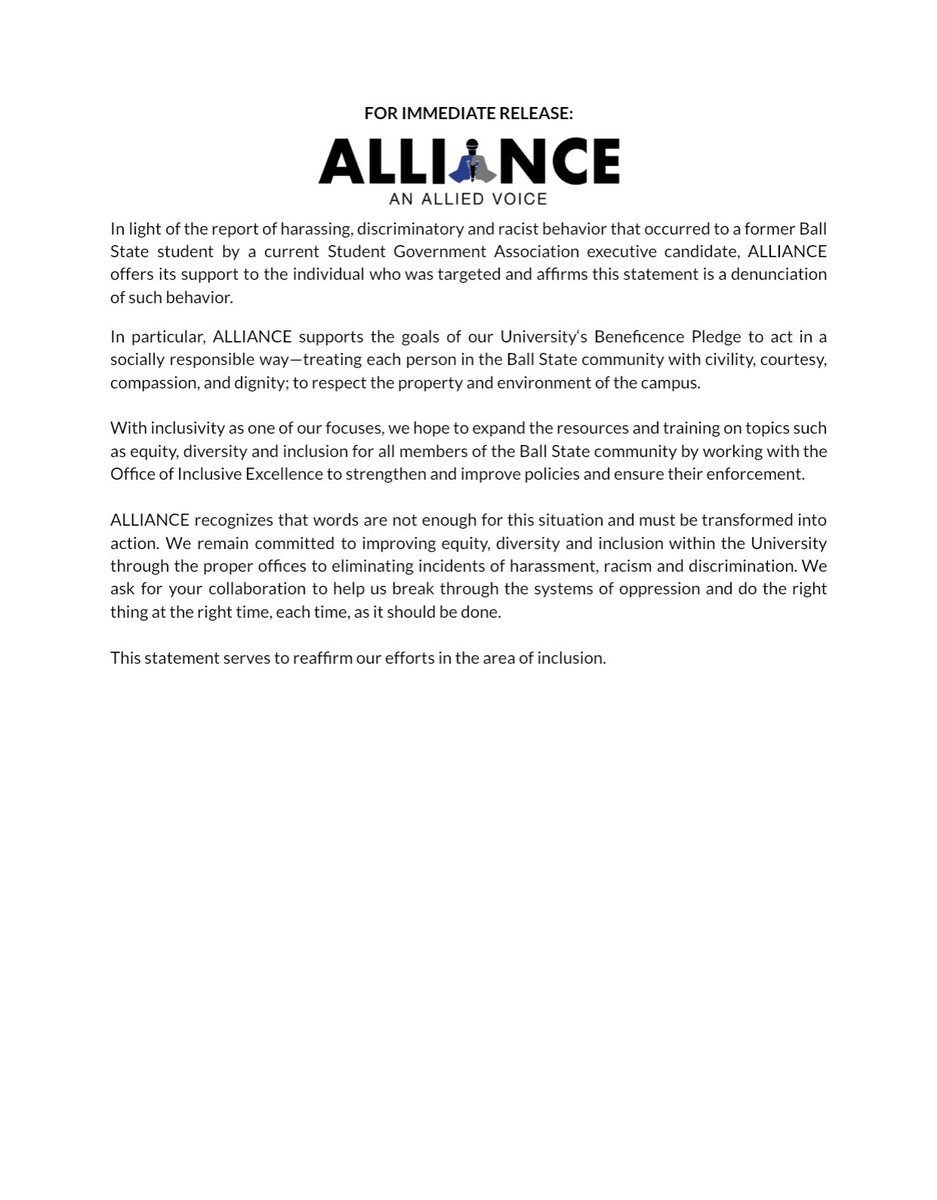 Our statement in regards to recent reports of harassment, discrimination, &amp; racism —