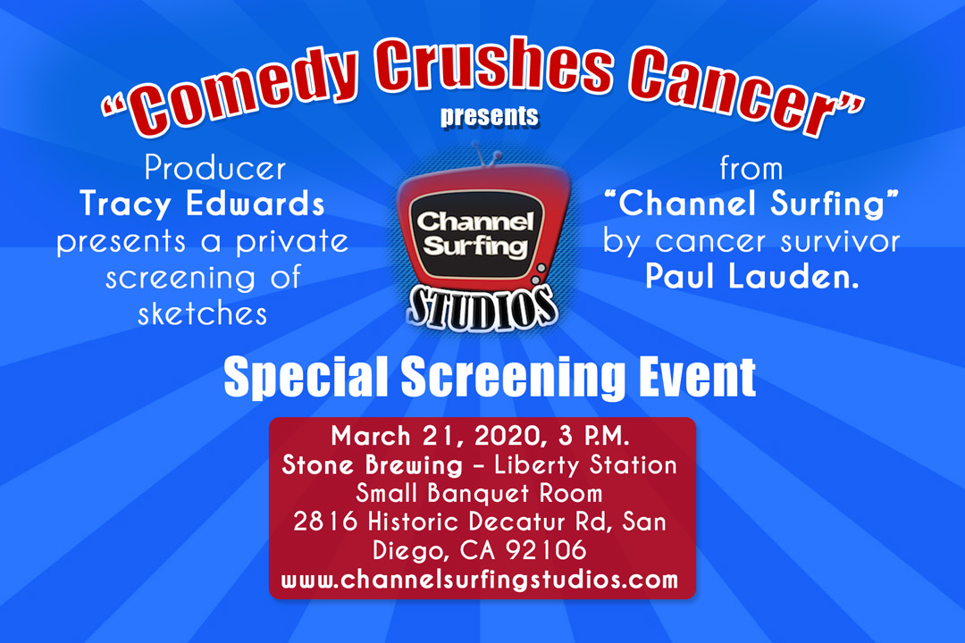 CSurfingStudios's tweet photo. #IndieGoGo Cancer Sucks! "Comedy Crushes Cancer" screening event! https://t.co/lRKlK3JnpQ…  #cancer #indiegogo #screening @CSurfingStudios  @PaulLauden  @stonebrewery https://t.co/AhRYSIQJBR