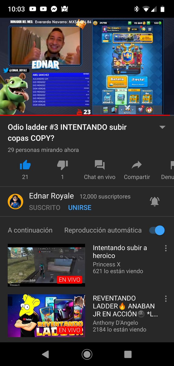 Aquí apoyando a mi compa el  <a href="/Ednar_Royale/">Ednar_Royale</a> besos en el sin esquinas... 😭😭♥️👌