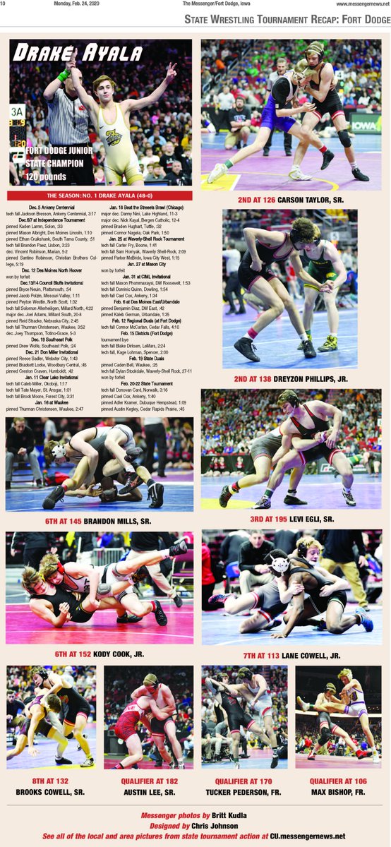 ChrisJohnson_17's tweet image. A look at the Fort Dodge wrestling team and its sixth straight top-three finish along with the school's second best medal haul with eight. @FDwrestling @FDCSD