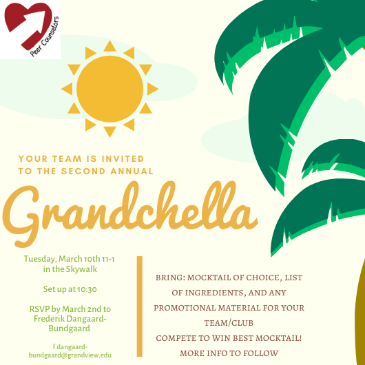 Come create your best mocktail!!! Brought to you by Peer Counselors!!